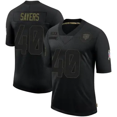 Men's Nike Chicago Bears Gale Sayers 2020 Salute To Service Jersey - Black Limited