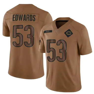 Men's Nike Chicago Bears T.J. Edwards 2023 Salute To Service Jersey - Brown Limited