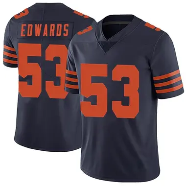 Men's Nike Chicago Bears T.J. Edwards Alternate Vapor Untouchable Jersey - Navy Blue Limited
