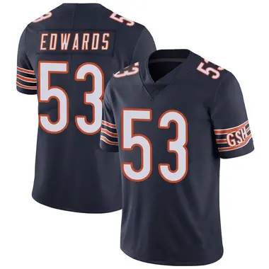 Men's Nike Chicago Bears T.J. Edwards Team Color Vapor Untouchable Jersey - Navy Limited
