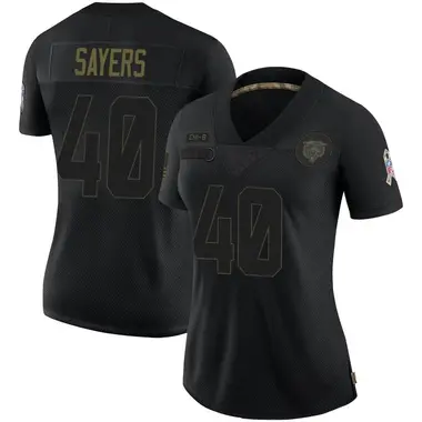 Women's Nike Chicago Bears Gale Sayers 2020 Salute To Service Jersey - Black Limited