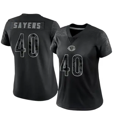 Women's Nike Chicago Bears Gale Sayers Reflective Jersey - Black Limited