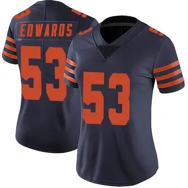 Women's Nike Chicago Bears T.J. Edwards Alternate Vapor Untouchable Jersey - Navy Blue Limited