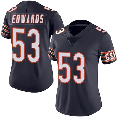 Women's Nike Chicago Bears T.J. Edwards Team Color Vapor Untouchable Jersey - Navy Limited